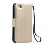 Wholesale iPhone 4S 4 Slim Flip Leather Wallet Case (Gold Gold)